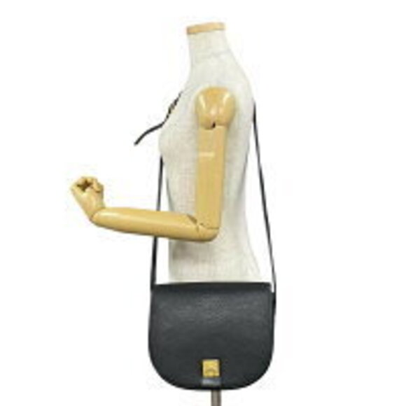 Celine leather Shoulder Bag logo ring Black - Picture 2 of 9